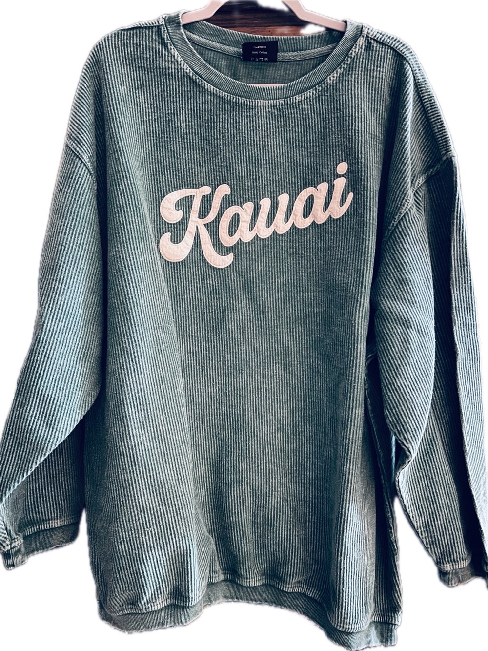 Kauai on Green Corduroy Sweatshirt